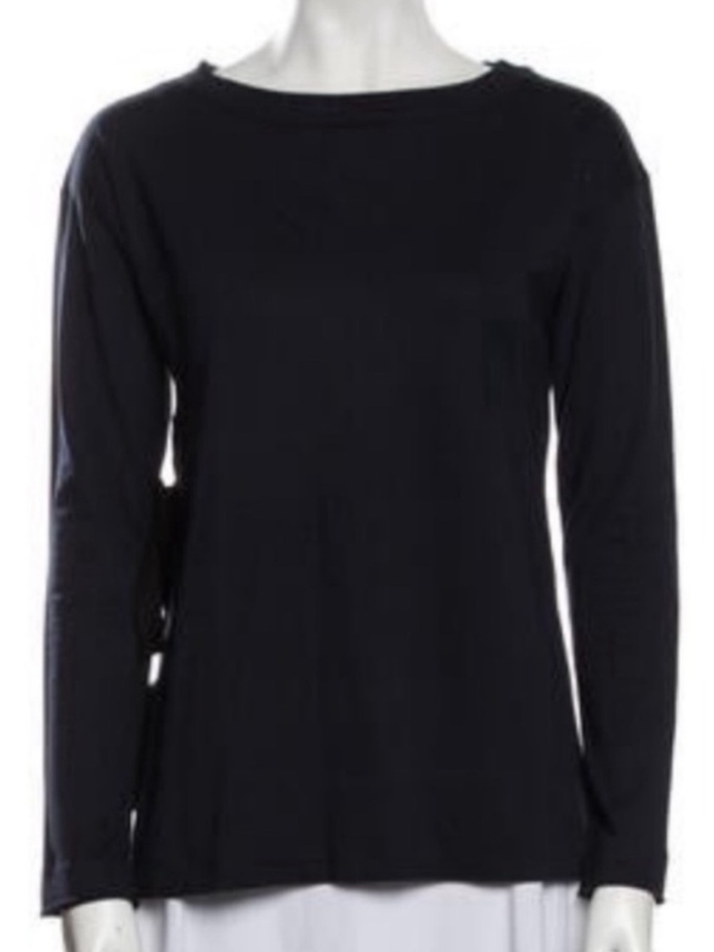 Marni Navy Blue Cotton Knit Long Sleeve Tee Shirt Top Side Bow Ties 38 US 4